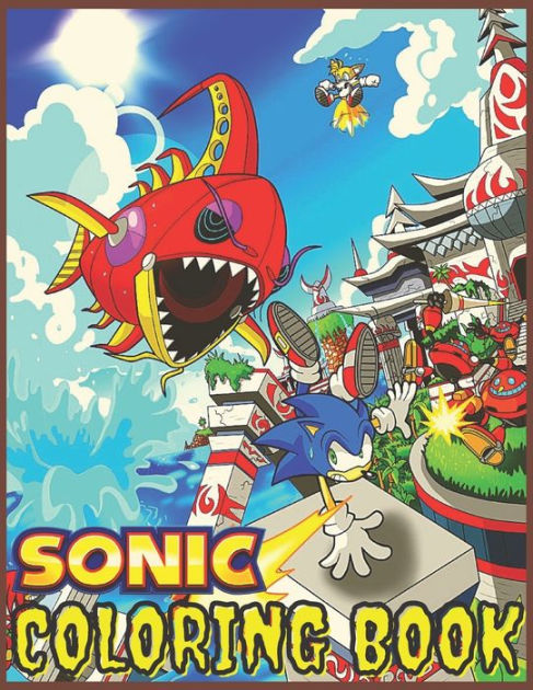 sonic: Coloring book for children and adults fun, easy and comfortable ...