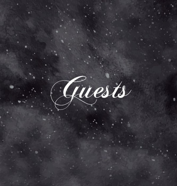 Guests Hardcover Black Watercolor Guest Book Hardcover Guestbook No