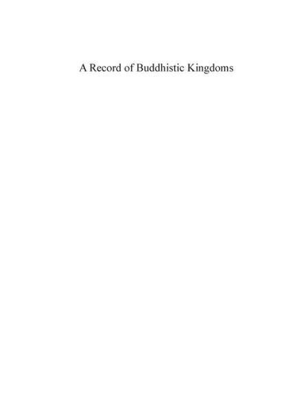 A Record of Buddhistic Kingdoms