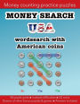 Money search USA wordsearch with American coins: Education resources by Bounce Learning Kids