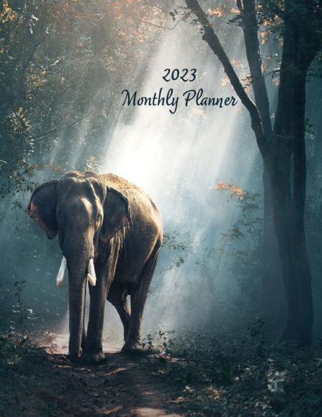 2023 Monthly Planner (Elephant): Month at a Glance, Top Priorities, To-Do list, Calendar, Plan & Review Pages, 8.5