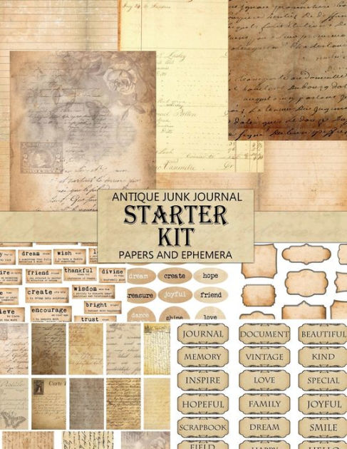 Junk Journal Kit for Beginner, Starter Kit, includes Tiny 3 Mini
