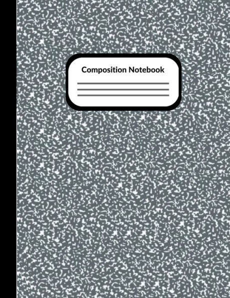 Classic Composition Notebook Wide Ruled: 8,5 x 11 inches / 100 pages - Gray Lined Paper Notebook Journal for Kids, Teens, Students, Adults, School
