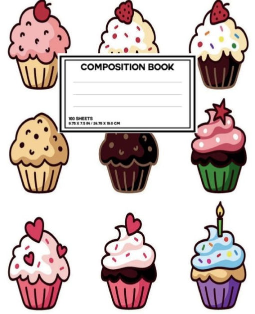 Colorful cupcakes composition notebook by Amber Jefferson, Paperback