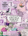 Vintage Purple Cut and Collage Ephemera Kit