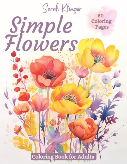 Adult Coloring Pages: Minimalist Flower Coloring Book Basic Flower