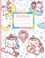 Composition Notebook: Unicorn designed cover with college ruled lined paper 8.5