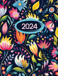 Title: 2024 Monthly Yearly Calendar Planner: Agenda for 2024 with 12 Months of Goal Setting & Time Management, 8.5x11 Paperback Floral Cover, Author: Simple Cents Journals