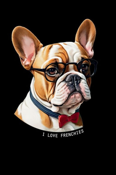 I LOVE FRENCHIES: 6x9 blank lined journal : 100 pages
