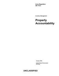 Army Regulation AR 710-4 Inventory Management: Property Accountability January 2024: