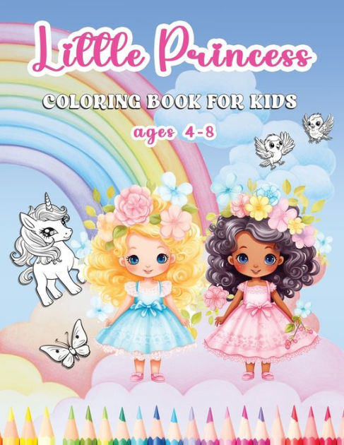 Princesses Coloring Book for kids ages 4 - 8 for girls and boys