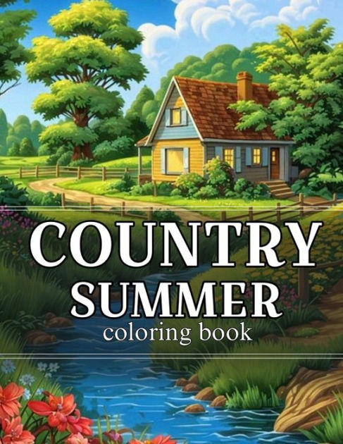 Country Style Coloring Books, Set of 5 - Adult Coloring - Miles