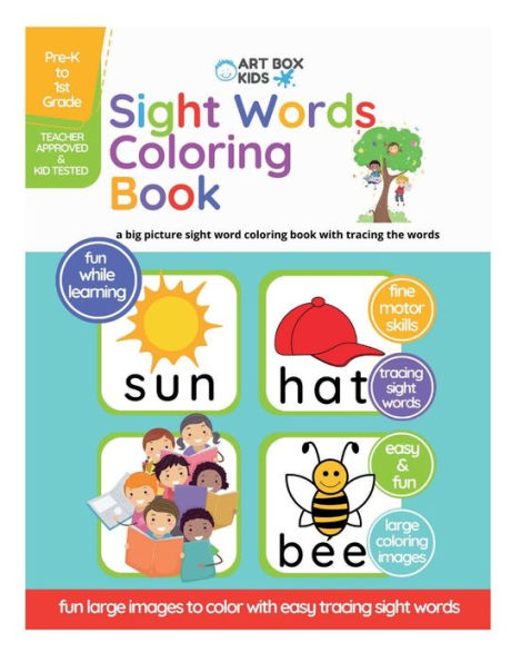 Sight Words Coloring Book: Toddler PreK Kindergarten 1st Grade Large Coloring Images Trace Sight Words Easy Sight Words Adaptive All Abilities