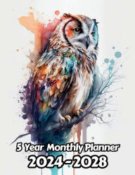 Title: Watercolor Owl 5 Year Monthly Planner: Large 60 Month Calendar Gift For People Who Love Birds, Birds of Pray Lovers For Back To School, Office, Work, Author: Designs By Sofia