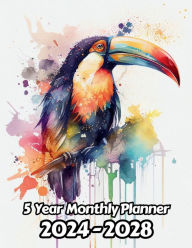 Title: Watercolor Toucan 5 Year Monthly Planner: Large 60 Month Calendar Gift For People Who Love Birds, Birds of Pray Lovers For Back To School, Office, Work, Author: Designs By Sofia