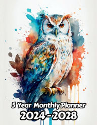 Title: Watercolor Owl 5 Year Monthly Planner v4: Large 60 Month Planner Gift For People Who Love Birds, Birds of Pray Lovers 8.5 x 11 Inches 122 Pages, Author: Designs By Sofia