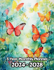 Title: Watercolor Butterflies 5 Year Monthly Planner v38: Large 60 Month Planner Gift For People Who Love Wildlife, Nature Lovers 8.5 x 11 Inches 122 Pages, Author: Designs By Sofia