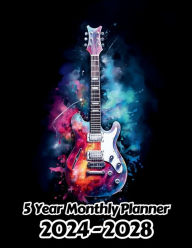 Title: Watercolor Electric Guitar 5 Year Monthly Planner v2: Large 60 Month Planner Gift For People Who Love Music, Instrument Lovers 8.5 x 11 Inches 122 Pages, Author: Designs By Sofia