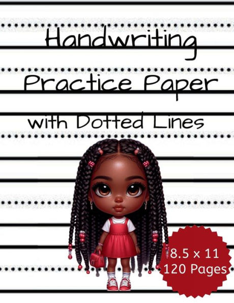 Handwriting Practice Paper Dotted Lines Notebook 120 Pages 8.5x11