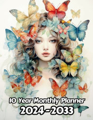 Title: Watercolor Butterflies 10 Year Monthly Planner v1: Large 120 Month Planner Gift For People Who Love Wildlife, Nature Lovers 8.5 x 11 Inches 242 Pages, Author: Designs By Sofia