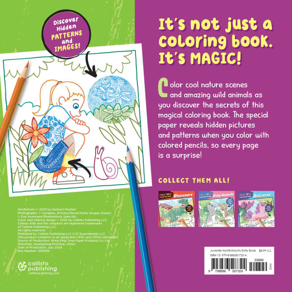 Magic Paper Coloring Book: Nature: Discover Hidden Patterns and Images!