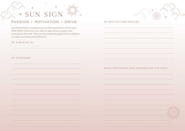 Sun Moon Rising Astrology Notebook Set: (Refillable Notebook)