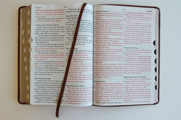 KJV Holy Bible, Giant Print Thinline Large format, Brown Premium Imitation Leath er with Ribbon Marker, Red Letter, and Thumb Index