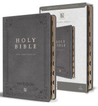 Title: KJV Holy Bible, Giant Print Thinline Large format, Gray Premium Imitation Leathe r with Ribbon Marker, Red Letter, and Thumb Index, Author: KING JAMES VERSION
