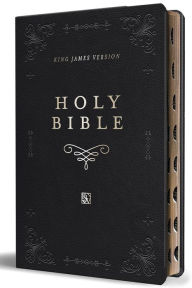Title: KJV Holy Bible, Giant Print Thinline Large format, Black Premium Imitation Leath er with Ribbon Marker, Red Letter, and Thumb Index, Author: KING JAMES VERSION
