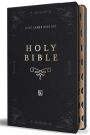 KJV Holy Bible, Giant Print Thinline Large format, Black Premium Imitation Leath er with Ribbon Marker, Red Letter, and Thumb Index