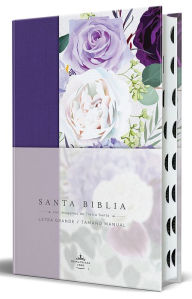 Title: Biblia RVR1960 Tapa dura y tela morada con flores tamaño manual con índice, Author: Reina Valera Revisada 1960