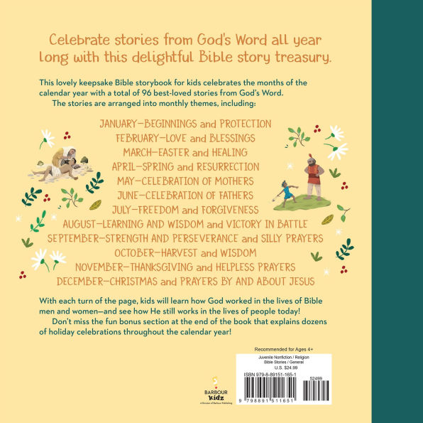 A Year of Bible Stories and Prayers: A Treasury of 96 Best-Loved Stories from God's Word