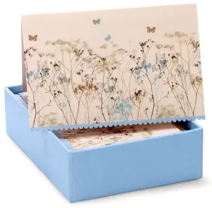 Blue Flowers Boxed Stationery 