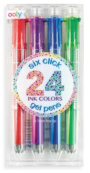 Six Click Gel Pens - Set of 4