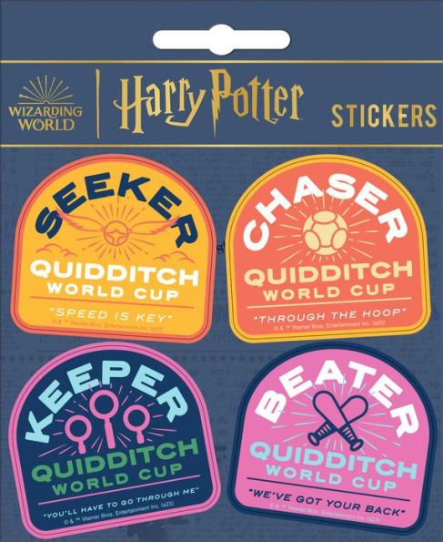Harry Potter Quidditch Carded 4 Sticker Set