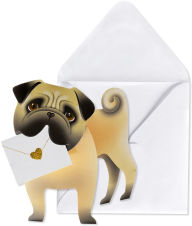 Title: Blank Greeting Card Pug With Letter