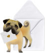 Blank Greeting Card Pug With Letter