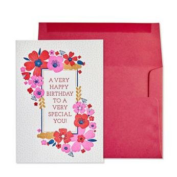 Birthday Card LTP Very Special Birthday to You Flower Border