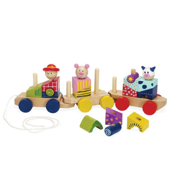 Manhattan Toy Stack & Pull Wood Train