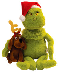 grinch stuffed animal and book