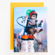 Title: Jetpack Cat Lenticular Birthday Card