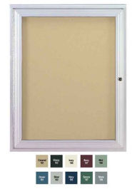 Title: Ghent PA13624VX-181 36 in. x 24 in. 1-Door Satin Aluminum Frame Enclosed Vinyl Bulletin Board - Caramel