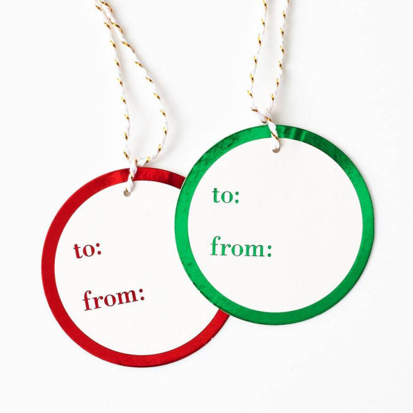 Red Green Foil Gift Tags
