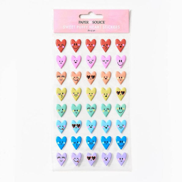 Sweet Puffy Heart Stickers