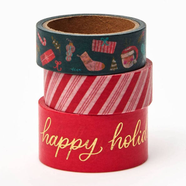 Happy Holidays Washi Tape S/3