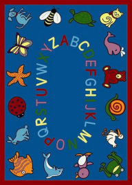 Title: Joy Carpets 1449D-01 ABC Animals Blue 7 ft.8 in. x 10 ft.9 in. 100 Pct. STAINMASTER Nylon Machine Tufted- Cut Pile Educational Rug