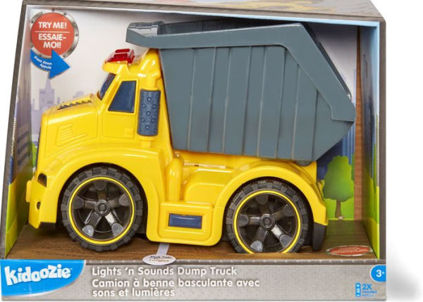 Kidoozie Lights N' Sounds Dump Truck, Friction Powered, Working Dump Bin For Ages 3+