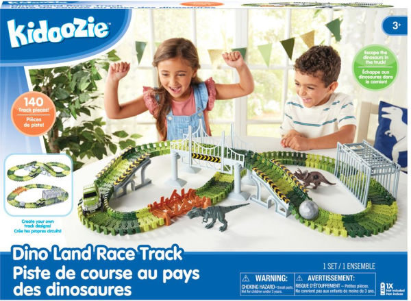 Kidoozie Dino Land Race Track Ages 3+ Dinosaurs Toy Flexible Road Race Playset