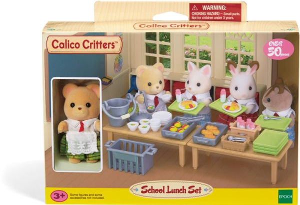 Calico Critters School Lunch Set, Dollhouse Playset with Figure and Accessories