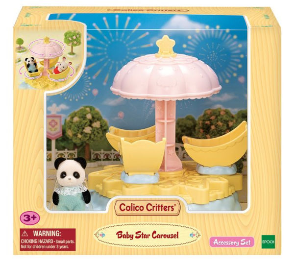 Calico Critters Baby Star Carousel, Dollhouse Playset with Collectible Doll Figure